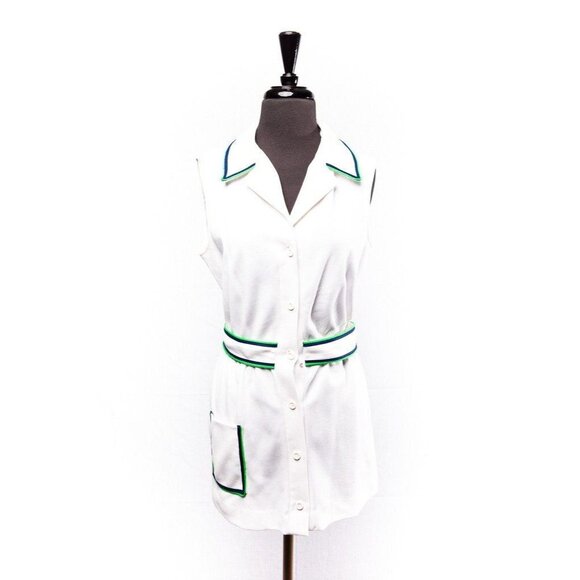 Vtg 1970's Evonne Goolagong Tennis Dress By Ginori Players Saks Fifth Avenue Siz - Picture 2 of 10